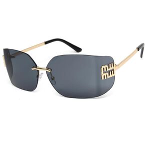 KENBO Futuristic Rimless Y2K Sunglasses for Women Men Fashion Wrap Around Frame Trendy Shield Frameless Design
