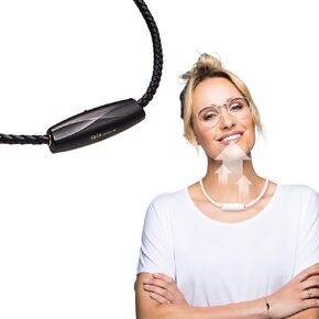 Airvida M1 Wearable Ionic Air Purifier| Titanium Necklace& Collar Clip| 99% removal rate verified by 3-party labs| USB rechargeable| Small, portable for everyday& travel (19.6 inches, Black)