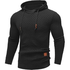 COOFANDY Mens Hooded Sweatshirt Casual Long Sleeve Drawstring Waffle Knit Hoodies Slim Fit Hoodies Pullover