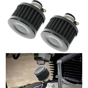 2Pcs Breather Filter,Air Filter Valve Cover Breather,Car Accessories 12mm Mini Air Filter Vent Crankcase Breather,Air Filter Cold Air Intake Filter Breather,for car,Motorcycle (Black)