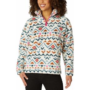 بلوفر Eddie Bauer نسائي متوسط ​​الوزن من القطيفة بسحاب ربع صوف (as1، Alpha، m، عادي، عادي، Vanilla Aztec، متوسط)