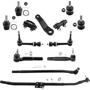 BOXI 13 Pc Complete Suspension & Steering Kit Compatible with 4WD Models Only Tie Rod Ends Adjusting Sleeves Sway Bars Upper & Lower Ball Joints For DODGE RAM 2500 3500 2003-2005 / DS300044 K440002