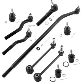 BOXI (Set of 10) Front & Rear Tie Rods + Rear Sway Bars + Front Ball Joints Kit Fit for Jeep Wrangler 2007-2017 | for Jeep Wrangler JK 2018 | DS300005 ES3624 ES800593 ES800594 K3185 K3134 K6700
