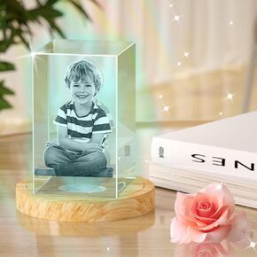 7 Colors Wooden LED Monochrome Light Base Round Display Stand, Suitable for Crystal Artwork, Party Decoration