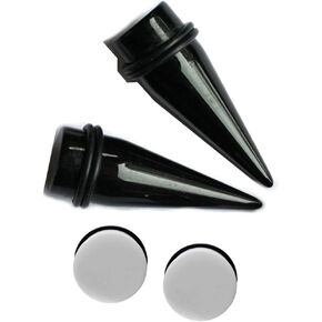 7/16 بوصة 11 ملم، سدادات سوداء وسدادات مضيئة واحدة بيضاء لتمديد الأذن in Kuwait