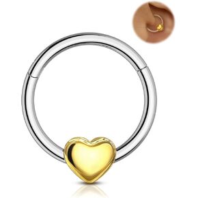 Harrow Heart Septum Rings, 16G Septum Jewelry 8/10MM Helix Rook Daith Earrings Stainless Steel Helix Rook Daith Piercing Jewelry in Kuwait