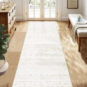 Area Rugs for Living Room 5x7: Washable Boho Geometric Rug Farmhouse Moroccan Rug Indoor Soft Non Slip Ultra Thin Carpet for Bedroom Dorm Dining Room Nursery Home Office (Brown/Green, 5'x7')