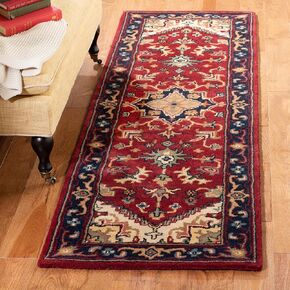 SAFAVIEH Heritage Collection Runner Rug - 2'3" x 8', Green & Light Brown, Handmade Traditional Oriental Wool, Ideal for High Traffic Areas in Living Room, Bedroom (HG625Y)
