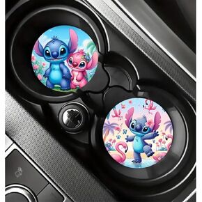 Rawan Car Cup Holder Coaster, 2PCS Cute Cartoon Car Coasters for Cup Holder Universal Auto Anti Slip Insert Coaster, Cute Car Assecories for Women Men,Cute Car Interior Accessories (G)