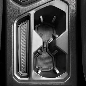 Cup Holder Insert Liners for Volkswagen VW Taos Accessories 2024 2023 2022 2021 2020 Anti Dust Center Console Door Pockets Rubber Pad Mats Car Interior (5pcs，Black Trim)