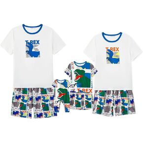 طقم بيجامات عائلية متطابقة مع رقبة دائرية وأكمام قصيرة قطعتين Pjs in Kuwait