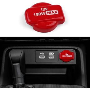 CKE Compatible with Honda Civic 2025 2024 2023 2022 Compatible with Honda CRV Pilot 2025 2024 2023 Accessories Car Center Console Cover Cigarette Lighter Warning Cap -Red