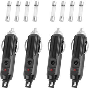 قطعتان من قابس ولاعة سجائر السيارة مع مؤشر، استبدال محول قابس ولاعة السجائر 12 فولت مع مصهر 15 أمبير و20 أمبير، ملحقات سيارة عالمية بقابس 12 فولت لمعظم السيارات (قطعتان) in Kuwait