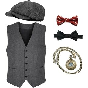 1920s Mens Costume Gatsby Cosplay Roaring 20s Gangster Accessories Set