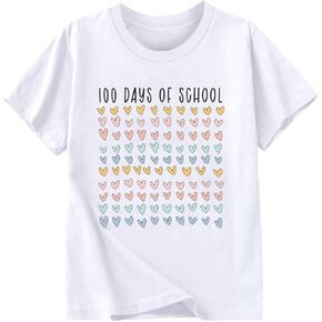 100 Days of School Shirt for Boys Girls Funny 101 Day of School Costume Short Sleeve Graphic Tee Tops Kids 3T-8T