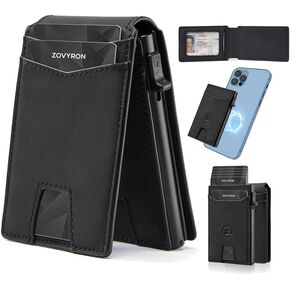 Wallet for Men - Slim Magsafe Wallet With Pop Up Card Holder Minimalist RFID Wallet with ID Slots, Smart Magnetic Wallet for iPhone 15/14/13/12 series (Black)
