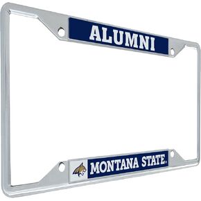 Desert Cactus Montana State University License Plate Frame Bobcats MSU Cats Metal Car Tag Holder for Front or Back of Car Officially Licensed (Alumni)