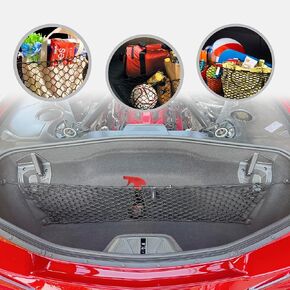 Envelope Style Trunk Mesh Cargo Net for Chevrolet Corvette C8 2020 2021 2022 2023 2024 2025 - Car Accessories - Premium Trunk Organizers and Storage - Vehicle Carrier Organizer for Chevy Corvette C8