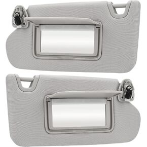 Gray Driver Left + Passenger Right Side Sun Visor Replacement with Led Light Compatible with 2013 2014 2015 2016 2017 2018 Nissan Altima without Sunroof Replace 96400-3TA2A & 96401-3TA2A