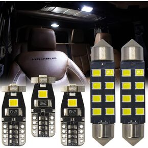 Interior LED Light Kit Compatible with 2007-2018 Jeep Wrangler JK 501 578 Dome Map Bulb Replace White Color