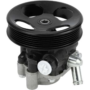 Power Steering Pump Compatible for Toyota Sequoia 4.7L V8 2001-2007 for Toyota Tundra 4.7L V8 2000-2006, Consistent Aluminum Alloy Silver Tone No.443100C030/443200C020 with Pulley