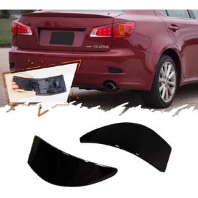 Smoked Lens Rear Bumper Reflector Covers For 2006-2013 Lexus IS IS250 IS350 Function as Tail & Brake Lamps