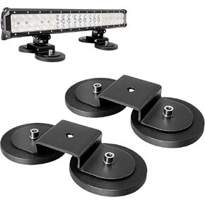 WFPOWER 2 Pack Strong Magnet Base Bracket for Light Bar, Powerful Magnetic Mounting Bracket with Rubber Pad for Work Light, LED Light Magnetic Mount Holder for Off-Road Driving Lamp, Roof Light Bar