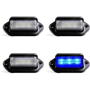 4 Pack Xenon White LED License Plate Light For Truck SUV Trailer RV Boat as Step Courtesy Light, Dome/Cargo Lights/Under Hood Light 12V-24V Waterproof Lamp for Fishing Pontoon Kayak Yacht Sailboat