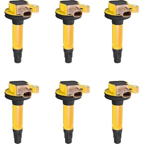 ENA Set of 6 Yellow Ignition Coil Pack 2014 2015 2016 2017 2018 2019 3.5L V6 Ecoboost Compatible with Ford F150 Explorer Expedition Flex Lobo Transit Taurus Lincoln MKS MKT Navigator Repalce for UF646