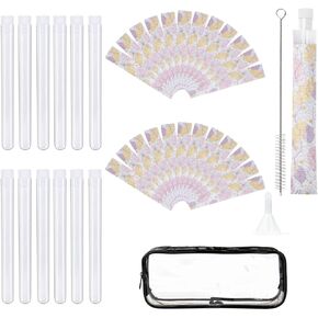 39 PCS Tampon Tube for Women, Plastic Tube for Liquid with Funnel and Spout for Cruise Concert Sports Events-Pink