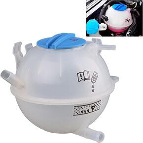 1K0121407A Front Engine Coolant Overflow Reservoir Expansion Tank with Cap Fit for Audi A3 Q3 TT RS TTS Quattro Volkswagen VW Beetle Eos Golf MK5 MK6 GTI Jetta Passat CC Rabbit Tiguan 603-253
