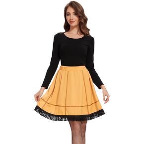 Adult Women Yellow Leg Style Lamp Skirt Sock Costume Christmas Halloween Cosplay