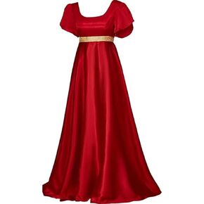 Regency Dresses for Women Empire Waist Puff Sleeve Medieval Evening Dress Victorian Fancy Tea Gown Halloween Costume