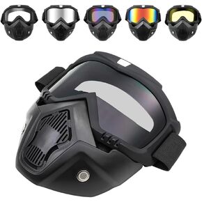 Riding Goggles ATV Dirt Bike Goggles Anti Dust,Motorcycle Goggles with Removable Face Mask,Adjustable Motocross Eyewear
