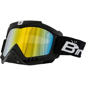 Birdz Eyewear Toucan Motorcycle ATV Ski Padded Goggles with Detachable Nose Guard & ReflecTech Red Mirror Lenses