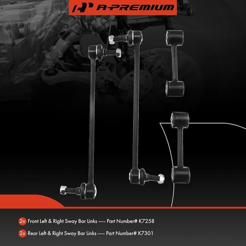 A-Premium Set of 4, Front & Rear Sway Bar Links Kit Stabilizer Bar Links Compatible with Dodge Grand Caravan & Caravan 96-07, Chrysler Town & Country 96-07, Voyager 00-03, Plymouth Grand Voyager 96-00 in Saudi Arabia
