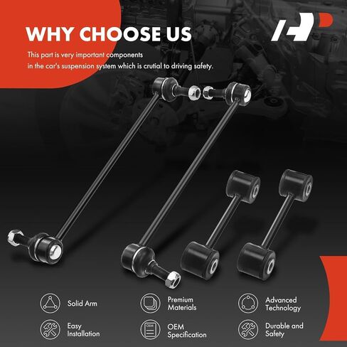 A-Premium Set of 4, Front & Rear Sway Bar Links Kit Stabilizer Bar Links Compatible with Dodge Grand Caravan & Caravan 96-07, Chrysler Town & Country 96-07, Voyager 00-03, Plymouth Grand Voyager 96-00 in Saudi Arabia