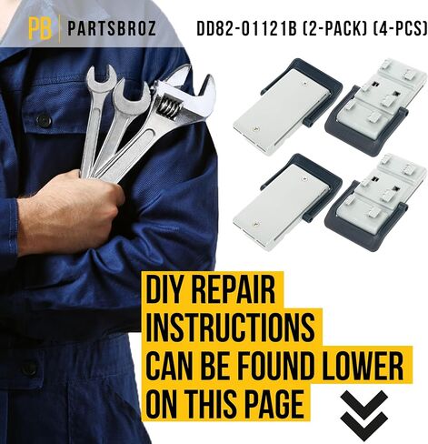 Upgraded DD82-01121B Rack Adjusters Replacement by PartsBroz - Compatible Samsung Dishwasher Parts - Replaces AP5736133 2983167 PS8690520 - For the Left and Right Side, Durable Materials in Saudi Arabia