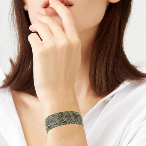 Leather Cuff Bracelet Wide Adjustable Open Bangle Bracelets Snakeskin Animal Print Leather Wrap Bracelet for Women Jewelry in Saudi Arabia