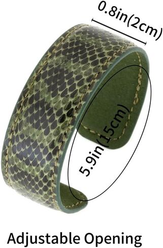 Leather Cuff Bracelet Wide Adjustable Open Bangle Bracelets Snakeskin Animal Print Leather Wrap Bracelet for Women Jewelry in Saudi Arabia
