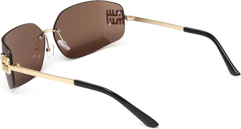 KENBO Futuristic Rimless Y2K Sunglasses for Women Men Fashion Wrap Around Frame Trendy Shield Frameless Design in Saudi Arabia