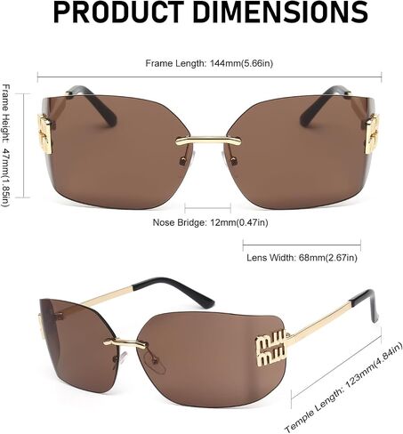 KENBO Futuristic Rimless Y2K Sunglasses for Women Men Fashion Wrap Around Frame Trendy Shield Frameless Design in Saudi Arabia