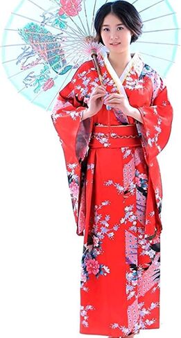 Women's Peacock Kimono Robe Japanese Dress Photography Cosplay Costume 5 Colors in Saudi Arabia