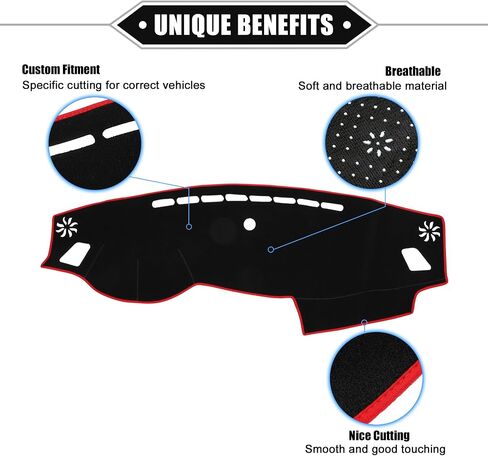 Car Dashboard Cover Mat Compatible for Kia Optima 2016-2020, Protective Polyester Black Center Console Interior Trim Dash Board Mat in Saudi Arabia