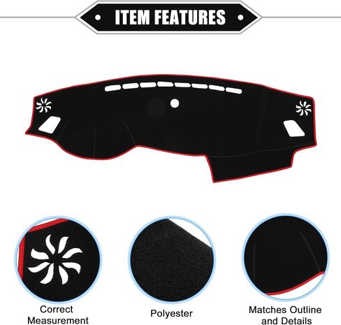 Car Dashboard Cover Mat Compatible for Kia Optima 2016-2020, Protective Polyester Black Center Console Interior Trim Dash Board Mat in Saudi Arabia