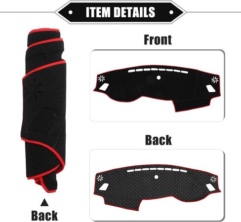 Car Dashboard Cover Mat Compatible for Kia Optima 2016-2020, Protective Polyester Black Center Console Interior Trim Dash Board Mat in Saudi Arabia
