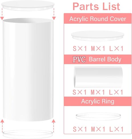 Cylinder Pedestal Stands Party 3Pcs White Round Cylinder Pedestal Display Plinth Pillars for Wedding Party Decor 35.4''(L),29.5''(M),23.6''(S) in Saudi Arabia