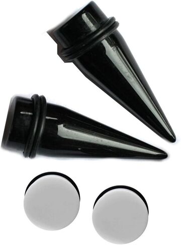 7/16 بوصة 11 ملم، سدادات سوداء وسدادات مضيئة واحدة بيضاء لتمديد الأذن in Kuwait