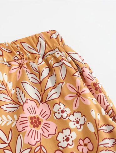 طقم بيجامة نسائي من QCIV برقبة على شكل حرف V وأكمام قصيرة وسروال كابري مع جيوب، طقم ملابس نوم مكون من قطعتين PJS in Kuwait