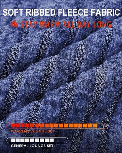 WOWENY Womens 2 Piece Outfits Lounge Sets With Pockets Long Sleeve V Neck Ribbed Pajama Sets Casual Wide Leg Pants Loungewear in Kuwait